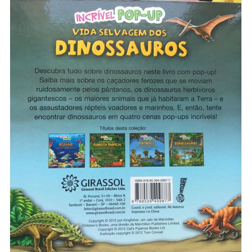 Incrivel Pop-Up Viva Selvagem Dos Dinossauros   de Connell  Format Beau livre 