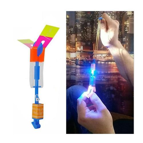 Incroyable Flash Led Lumire Flche Fusee Helicoptre Rotatif Jouet Volant Fte Amusante Enfants En Plein Air Avion Jouet,Jaune