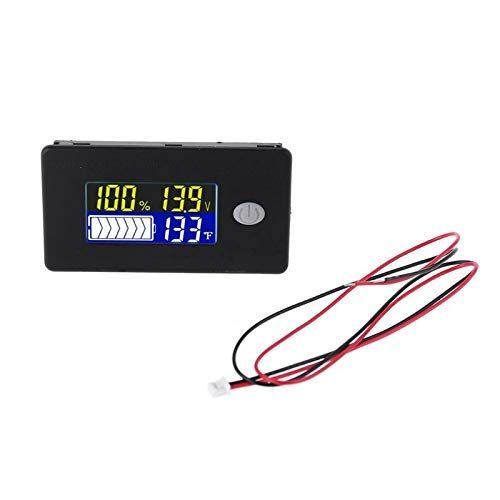 Indicateur De Capacit De La Batterie 12v Affichage Lcd Voltmtre Testeur De Temprature Pour Li-Ion Lifepo4.[V291]