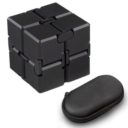 Infinity Cube, Jouet En Cube Infini, Cube Fidget Cube, Cube Magique Infini, Jouet Anti-Stress, Pour Adultes Et Enfants(Noir)