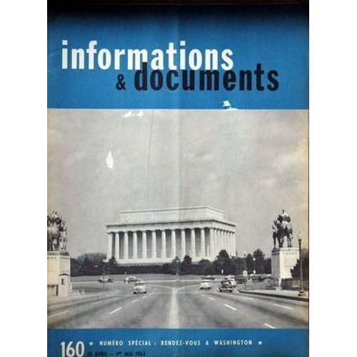 Informations Et Documents N 160 Du 15/04/1962