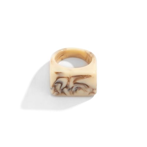Ingesight.Z-Bagues Carres Gomtriques Transparentes En Acrylique Pour Femmes Et Filles, Matiques D'li-En Rsine, Comparateur De Couleur Arc-En-Ciel, Bijoux Punk