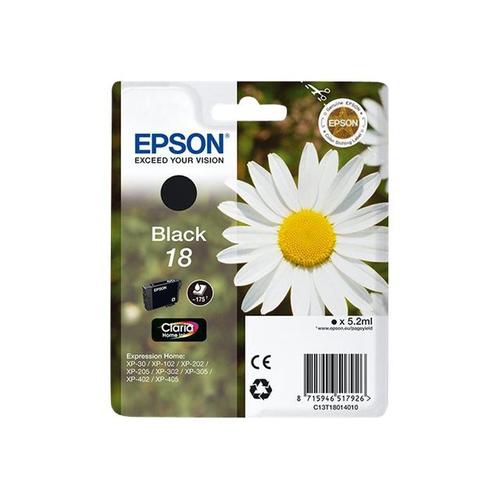 Epson 18 - Noir - Originale - Emballage Coque Avec Alarme Radiolectrique/ Acoustique - Cartouche D'encre - Pour Expression Home Xp-212, 215, 225, 312, 315, 322, 325, 412, 415, 422, 425