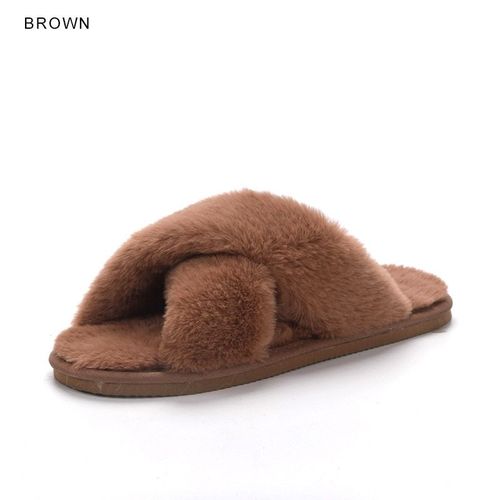 Inoe Doux En Peluche Fourrure Femmes Mode Confortable Hiver Pantoufles Confortable Chaud Maison Paresseux Chaussures Dcontractes Confortable Sans Lacet Maison Loisirs Appartements - 42