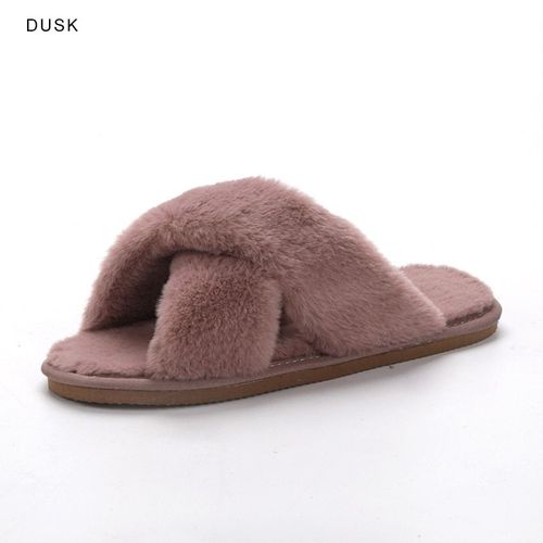 Inoe Doux En Peluche Fourrure Femmes Mode Confortable Hiver Pantoufles Confortable Chaud Maison Paresseux Chaussures Dcontractes Confortable Sans Lacet Maison Loisirs Appartements - 43