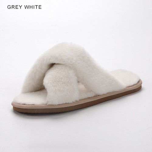 Inoe Doux En Peluche Fourrure Femmes Mode Confortable Hiver Pantoufles Confortable Chaud Maison Paresseux Chaussures Dcontractes Confortable Sans Lacet Maison Loisirs Appartements - 14