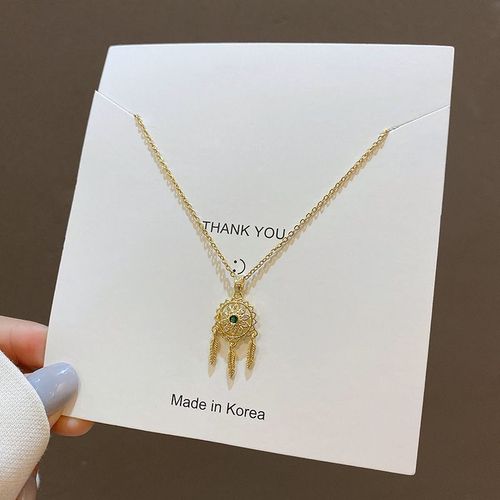 Ins Mare Capteur De Reves Collier En Acier Au Titane Conception De Minorit Fminine Sens Diamant Pendentif Simple Style Froid Clavicule Chane Accessoires-X184 Or