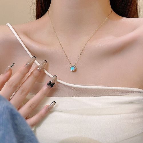 Ins Style Perle Amour Titane Acier Collier Femmes All-Match Lumiere Luxe Niche Haut De Gamme Clavicule Chane Accessoires-X1026 Or#Titanium Acier