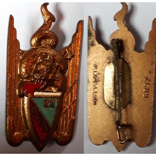Insigne 22 Groupe Arien DObservation DArtillerie