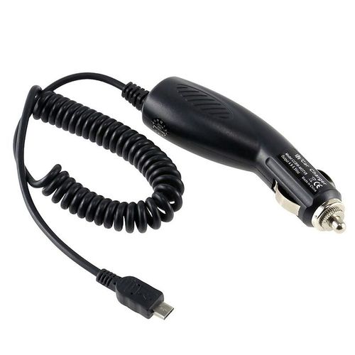 Insten Chargeur Voiture Allume-Cigare Avec Cble Spirale Noir Micro Usb Mle Intgr Pour Samsung Galaxy Note 4, S4/S5/S6/S6 Edge/S6 Edge Plus, Htc, Lg, Sony Xperia, Huawei