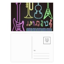 Instruments De Musique De Guitare Combinaison Neon Colore Carte Etablie pcs Carte Cote Postale Anniversaire Grace Rakuten