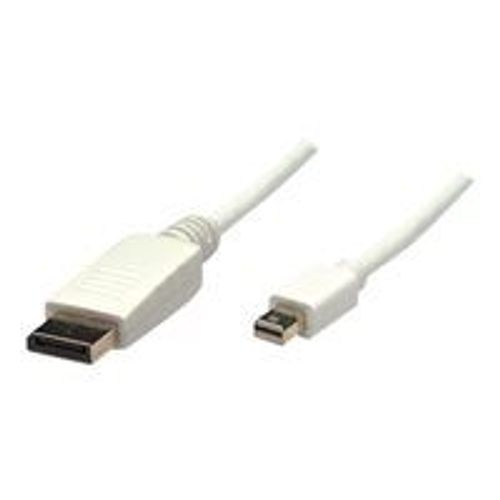Manhattan Mini DisplayPort 1.1 to DisplayPort Cable, 1080p@60Hz, 2m, Male to Male, 10.8 Gbps, White, Lifetime Warranty, Blister - Cble DisplayPort