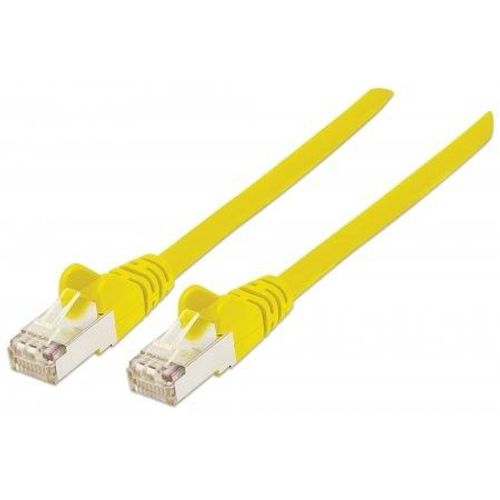 Intellinet Network Patch Cable, Cat7 Cable/Cat6A Plugs, 0.25m, Yellow, Copper, S/FTP, LSOH / LSZH, PVC, RJ45, Gold Plated Contacts, Snagless, Booted, Lifetime Warranty, Polybag - Cordon de...