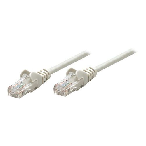 Intellinet Network Patch Cable, Cat5e, 5m, Grey, CCA, U/UTP, PVC, RJ45, Gold Plated Contacts, Snagless, Booted, Lifetime Warranty, Polybag - Cordon de raccordement