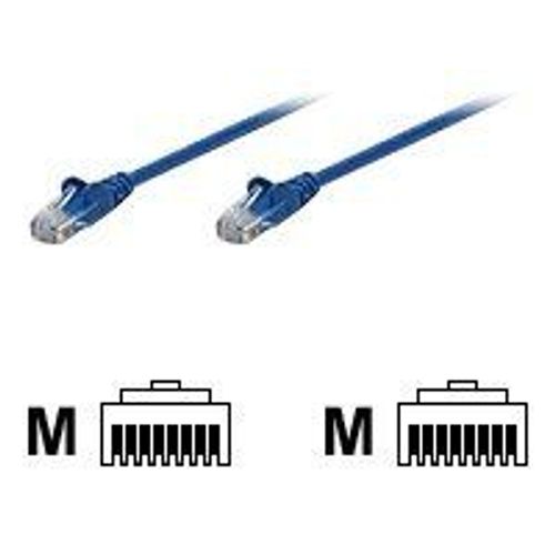 Intellinet Network Patch Cable, Cat5e, 2m, Blue, CCA, U/UTP, PVC, RJ45, Gold Plated Contacts, Snagless, Booted, Lifetime Warranty, Polybag - Cordon de raccordement