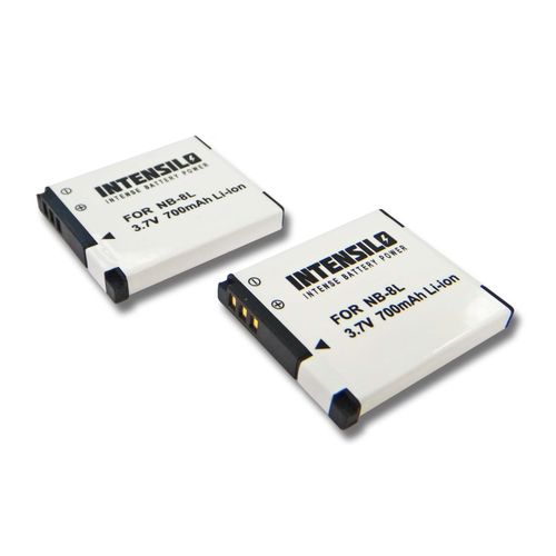 INTENSILO 2xLi-Ion Batterie 700mAh (3.7V) pour camra Canon Powershot A2200, A3000 IS, A3000IS, A3100 IS, A3100IS comme NB-8L.
