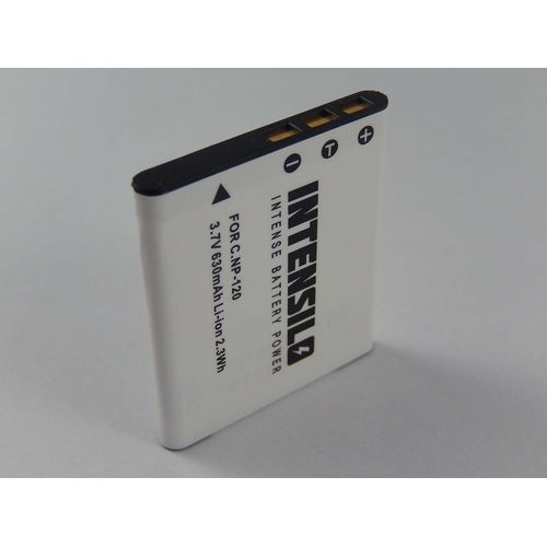 INTENSILO Li-Ion Batterie 630mAh (3.7V) pour appareil photo, camra Casio Exilim EX-ZS10PK, EX-ZS10RD, EX-ZS10SR, EX-ZS15, EX-ZS20 Remplace NP-120.