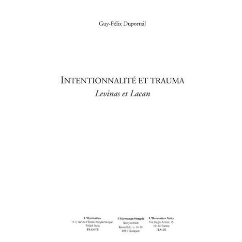 Intentionnalit Et Trauma  