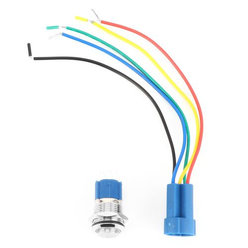 Interrupteur a bascule etanche a bouton-poussoir a LED 12 V 0,6 po, autobloquant et a reinitialisation automatique, lumiere blanche