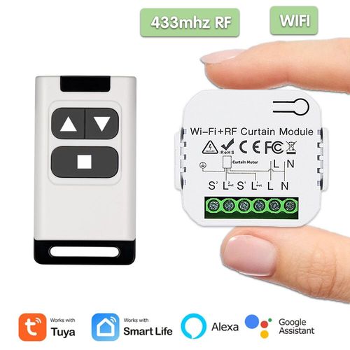 Interrupteur  Rideau Wifi Rf Smart Life,Module De Volet Roulant,metteur Rf 433mhz,Stores Tlcommands,Porte De Garage Alexa - Type 1-Cs 1-R