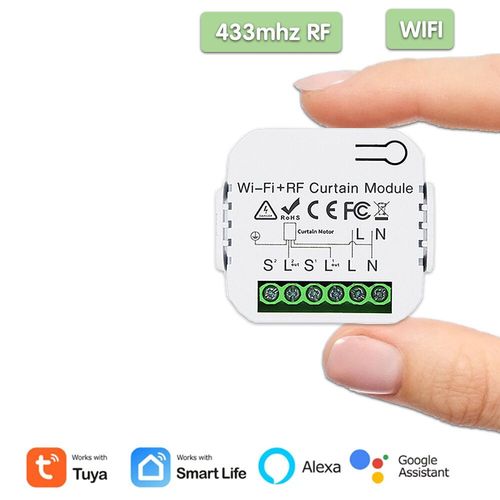 Interrupteur  Rideau Wifi Rf Smart Life,Module De Volet Roulant,metteur Rf 433mhz,Stores Tlcommands,Porte De Garage Alexa - Type Wifi Rf Curtain