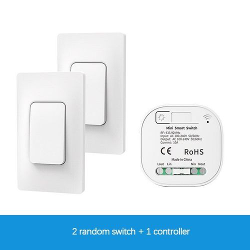 Interrupteur  tlcommande auto aliment, contrleur Rf433, cblage gratuit et autocollants gratuits, panneau de commande  distance sans fil US pour la maison