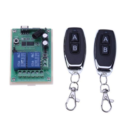 Interrupteur  Tlcommande Sans Fil  2 Canaux 12v/24v, 433mhz + Tlcommande  2 Touches Pour L'clairage Des Portes De Garage Et Des Rideaux