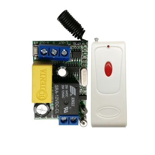 Interrupteur  tlcommande sans fil AC220V 1CH RF, 500M, longue porte, systme de scurit, commutateur de relais, porte de Garage, porte lectrique, lampe/fentre