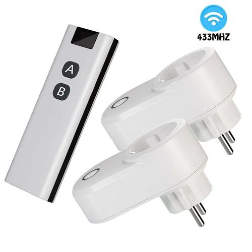 Interrupteur  Tlcommande Sans Fil Prise lectrique Prise Murale Intelligente Ue Et metteur 433mhz 220v 15a Prise Pour Led/Lumire/Lampe - Type 2r 2b-1