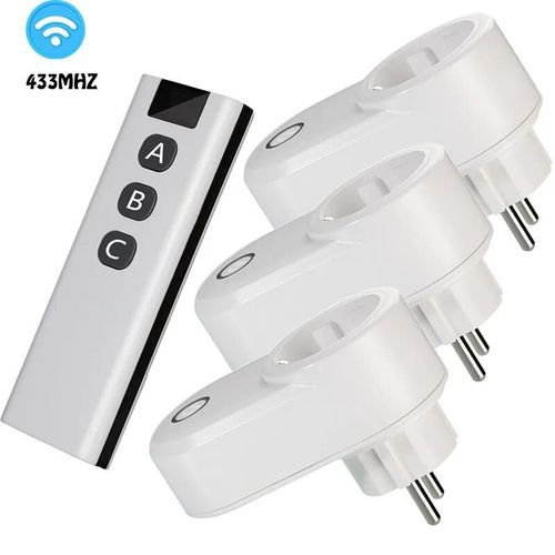 Interrupteur  Tlcommande Sans Fil Prise lectrique Prise Murale Intelligente Ue Et metteur 433mhz 220v 15a Prise Pour Led/Lumire/Lampe - Type 3r 1b-3