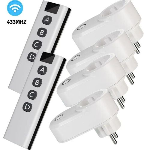 Interrupteur  Tlcommande Sans Fil Prise lectrique Prise Murale Intelligente Ue Et metteur 433mhz 220v 15a Prise Pour Led/Lumire/Lampe - Type 4r 2b-4