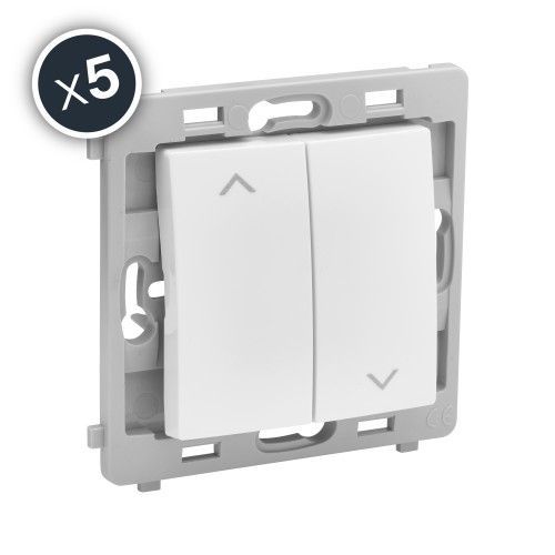 Interrupteur Commande De Volet Roulant - Blanc - Bote De 5 - Caly Debflex