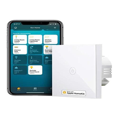 Interrupteur Connect (Fil Neutre Requis), Interrupteur Wi-Fi Compatible Avec Homekit, Alexa, Google Home Et Smartthings, Interrupteur Mural Tactile Avec Commande Vocale Et Contrl[MAT790717]
