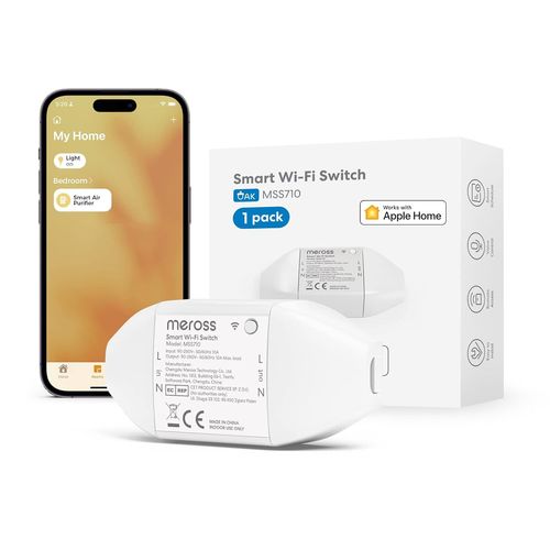 Interrupteur Connect, Interrupteur Wifi Intelligent Compatible Avec Apple Homekit, Siri, Alexa Et Google Home, 10a Diy Commutateur Avec Commande Vocale, Contrle  Distance, Fonct[Mat791074]