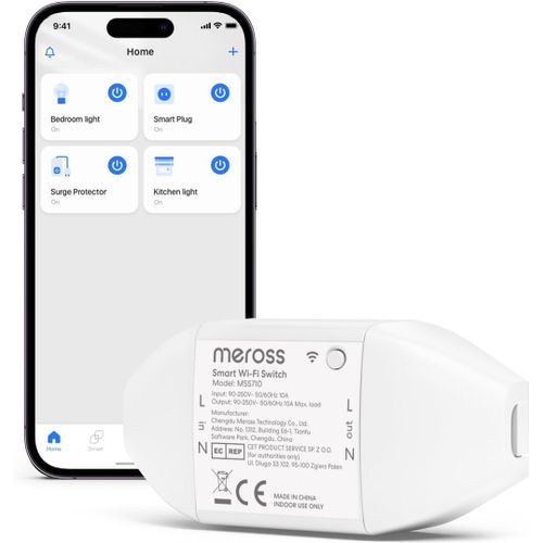 Interrupteur Connect Wifi, 10a Diy Interrupteur Intelligent Compatible Avec Alexa, Google Home Et Smartthings, Commutateur Programmable Avec Commande Vocale Et Contrle  Distance[Mat790959]