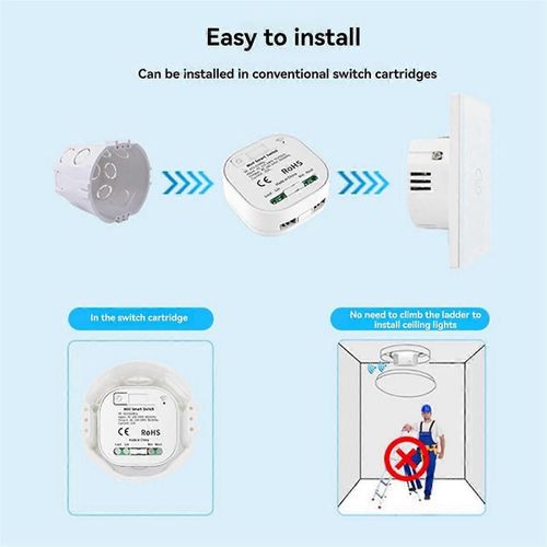Interrupteur D'clairage Sans Fil Auto-Aliment Et Kit Rcepteur Tlcommande Interrupteur Mural Luminaires