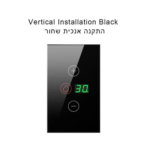 interrupteur de chauffe-eau WiFi,4400W,Standard EU/US,intelligent,contrle par application Tuya Smart Life,fonctionne avec Alexa Google home - Type Black Vertical