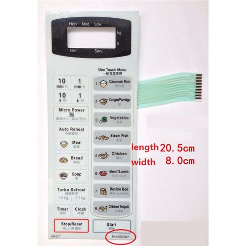 Interrupteur de commande  Membrane pour panneau de micro-ondes, accessoires adapts  Panasonic NN-S553WF NN-K5656FSNN