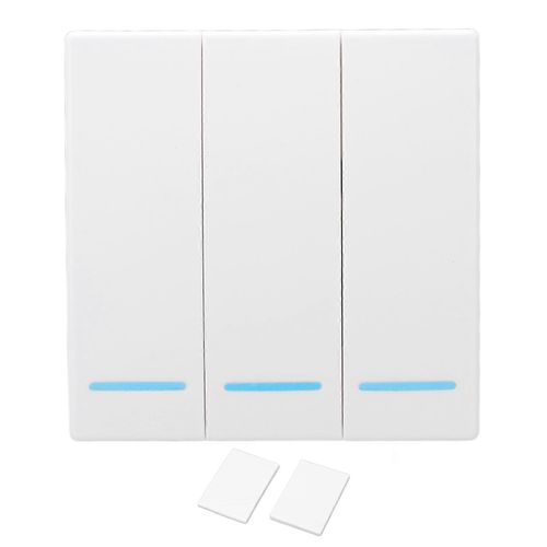 Interrupteur dclairage sans fil Interrupteur  tlcommande intelligent Interrupteur mural 433MHz pour le bureau  domicile 3 gangs