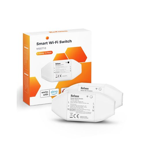 Interrupteur Intelligent, Diy Interrupteur Connect Avec Alexa Et Google Home, Lot De 2 Commutateur Wifi Avec Commande Vocale, Contrle  Distance Et Fonction De Temps, 2500w[Mat790576]