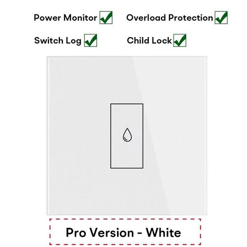 Interrupteur intelligent WiFi 4400W 20a pour chauffe-eau lectrique,avec application Tuya,tlcommande,minuterie,moniteur d'alimentation,Protection contre les surcharges - Type Pro Version White