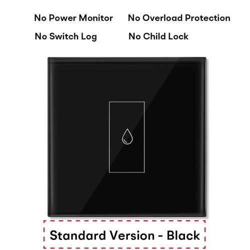 Interrupteur intelligent WiFi 4400W 20a pour chauffe-eau lectrique,avec application Tuya,tlcommande,minuterie,moniteur d'alimentation,Protection contre les surcharges - Type Standard Ver Black