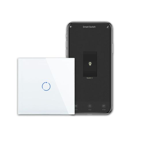 Interrupteur Intelligent Wifi Fonctionne Avec Alexa, Google Assistant, Contrle Multi-Voies Par L'application Smart Life, Interrupteur De Lumire  Simple Contact, Panneau De Verre[Mat791003]