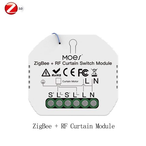 Interrupteur Lumineux Intelligent Tuya Zigbee 3.0,Module Relais,1/2/3 Gangs,Commande Via Application Tuya Smart Life,Fonctionne Avec Alexa Google Home Yandex - Type 1gang Curtain Switch #A