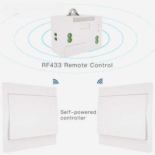 Interrupteur Sans Fil Sans Batterie Tlcommande Interrupteur D'clairage Mural Auto-Aliment Sans Cablage Ncessaire metteur De Panneau Mural, Type 2 Voies