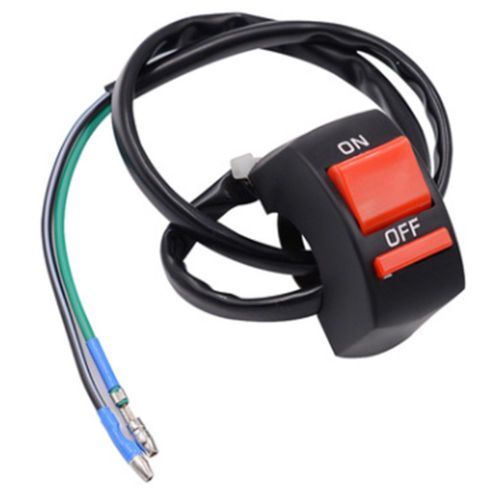 URPIZY Interrupteur LED Rouge Pour Moto, 12 V Universel ON + OFF Pour Guidon, Bouton Poussoir Pour Lampe De Travail