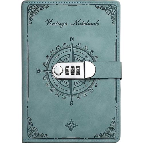 Intime Avec Code, De Voyage(Style De Boussole Vintage), Carnet De Notes Blocs Mmo, A5 Carnet Secret Pour Bureau Scolaires tudiant Papeterie Cadeau, Taille 22x15cm