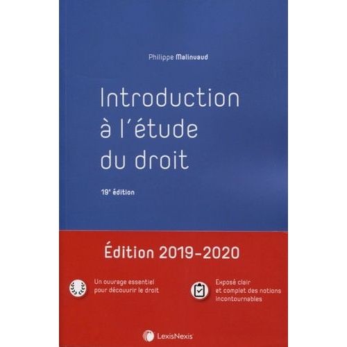 Introduction  L'tude Du Droit    Format Grand Format 