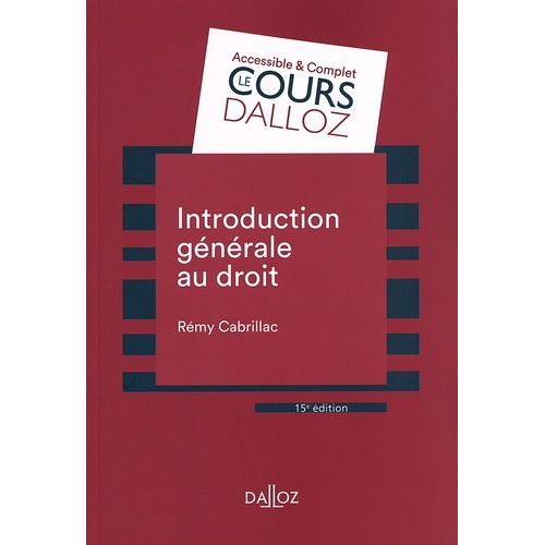 Introduction Gnrale Au Droit   de Cabrillac Rmy  Format Beau livre 