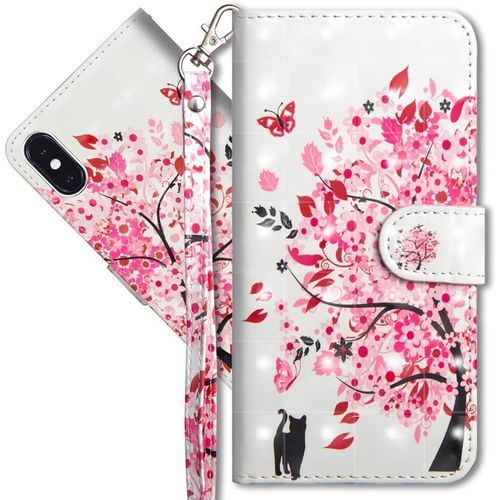 Iphone Xs Max tui  Rabat 3d Dsign Portefeuille Housse Magntique Fonction Stand Porte Carte Pu Cuir Protection Coque Pour Apple Iphone Xs Max 2018. Yx 3d - Tree Cat